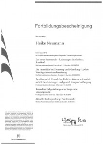H. Neumann Fortbildungsbescheinigung 2013